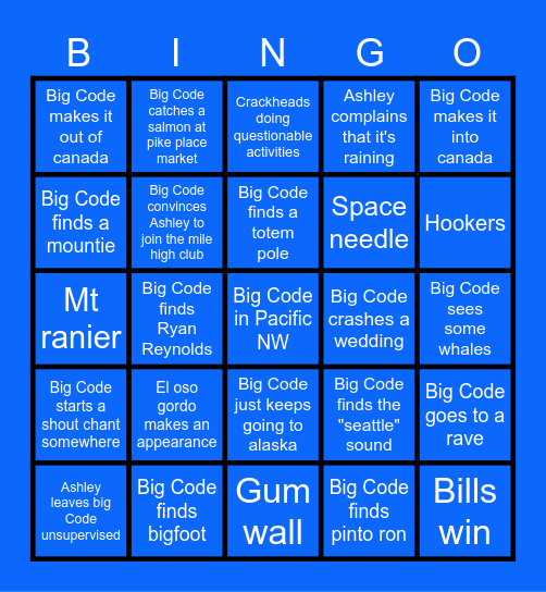 Big Code Bingo Card