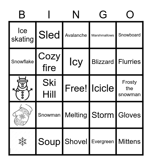 winter Bingo Card