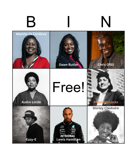 Black History Month Bingo Card