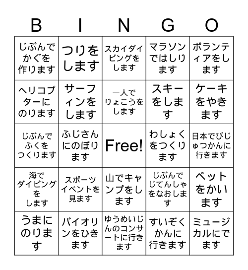 Erfahrung Bingo Card