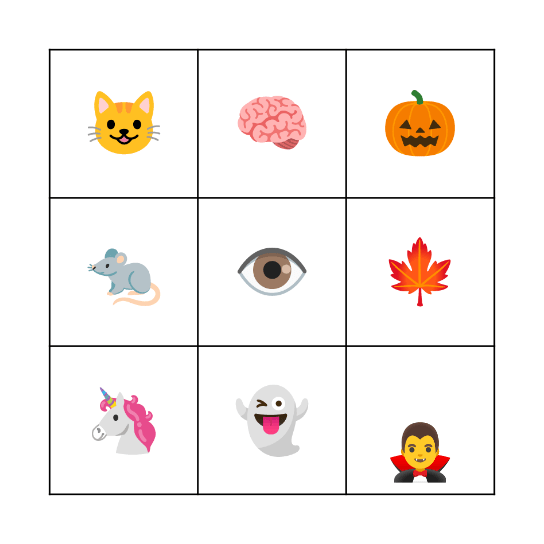 ABG Halloween Bingo Card