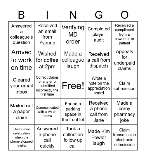 IV LEAGUE BINGO Card