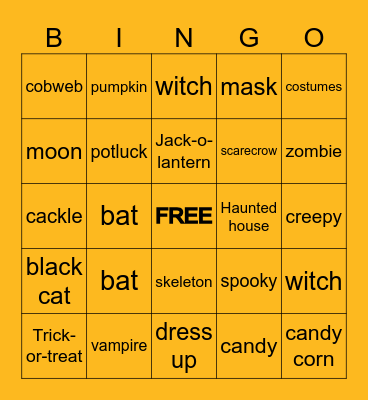 🎃 PHWC HALLOWEEN BINGO 👻 Bingo Card