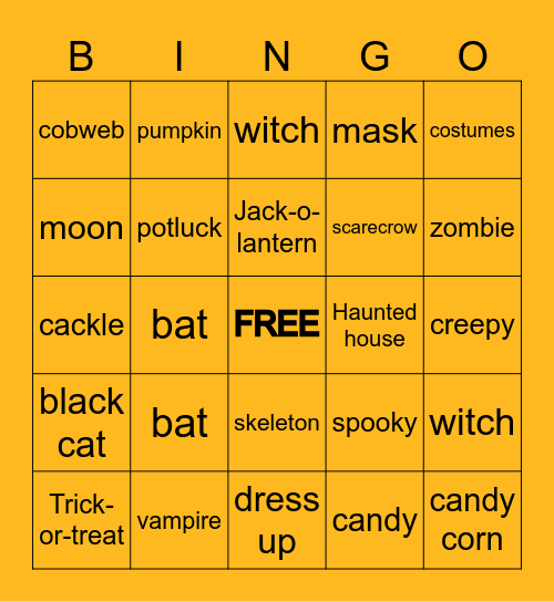 🎃 PHWC HALLOWEEN BINGO 👻 Bingo Card