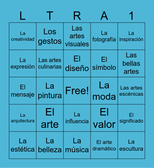 Loteria Vocabulario 3 Bingo Card