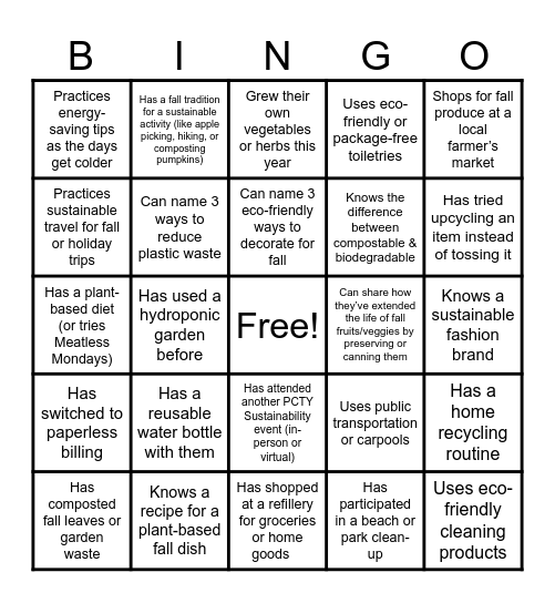 Find someone who... Bingo Card