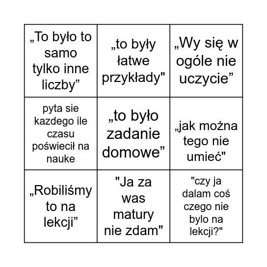 Gapska Bingo Card