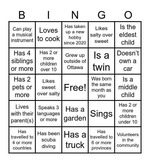 SRIP BINGO Card