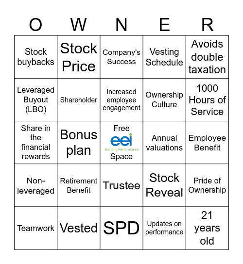 ESOP-O Bingo Card