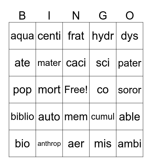 Literacy STEM BINGO Card