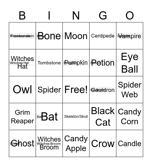 Halloween Bingo Card