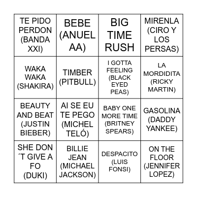 POPARDA´S BINGO AMOOOR Bingo Card