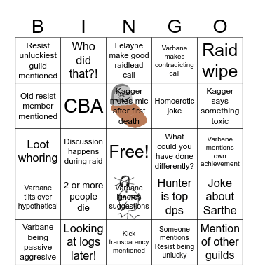 Resist Raid Bingo Card