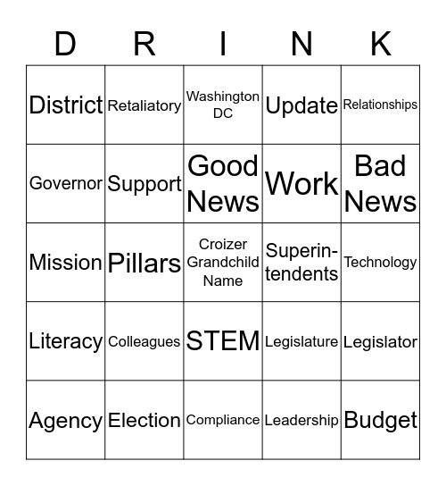 Annual Meeting 2106 Bingo Card