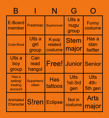 KPC Halloween Bingo Card