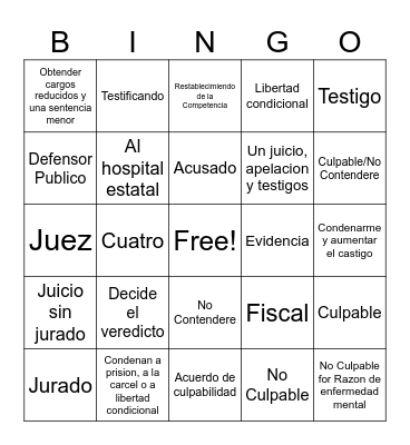 Competencia Bingo Card