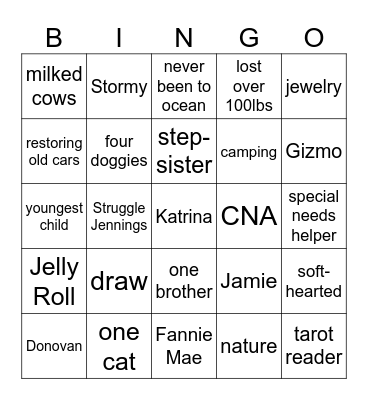 Katrina BINGO! Bingo Card