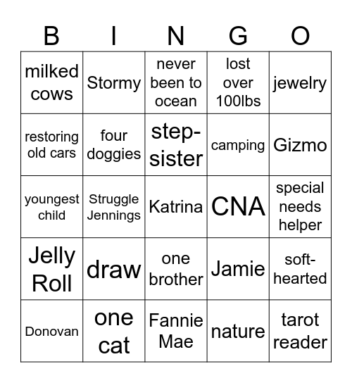 Katrina BINGO! Bingo Card