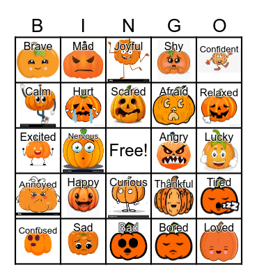 Fall Feelings Bingo Card