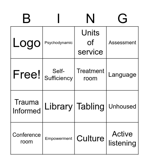 FSA Bingo Card