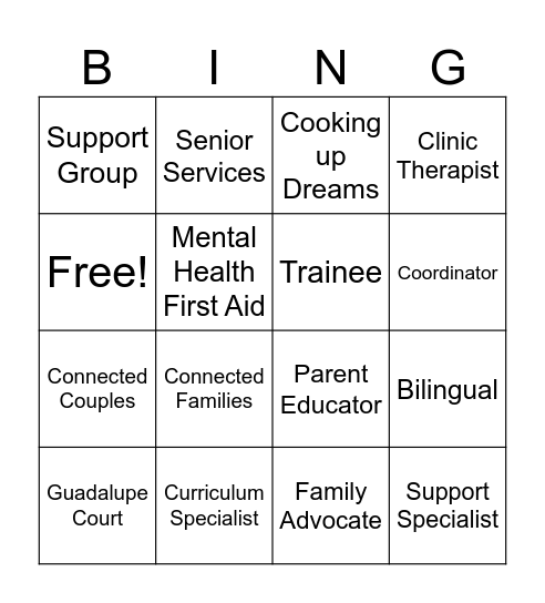 FSA Bingo Card