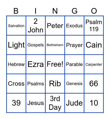 BIBLE Bingo Card