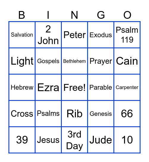 BIBLE Bingo Card