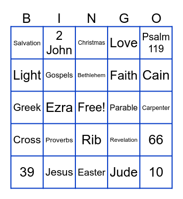 BIBLE Bingo Card