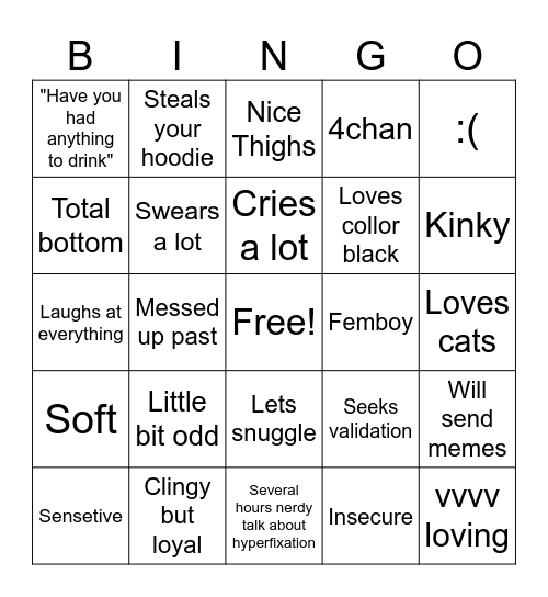 Hot Mess Bingo Card