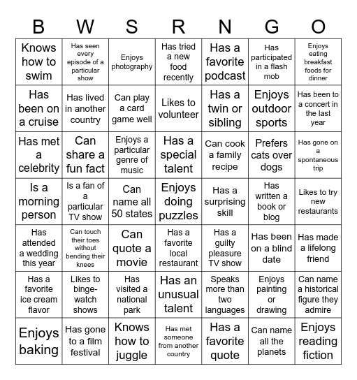 2024 BWSR Academy Bingo Card