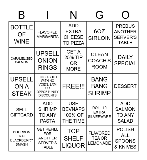 SERVER BINGO Card