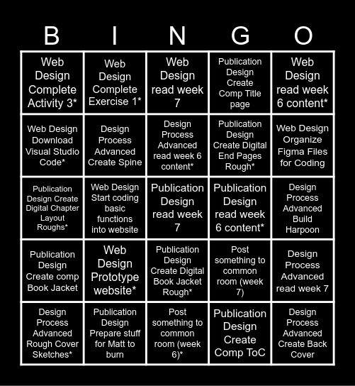 To-Do List Bingo 8 Bingo Card