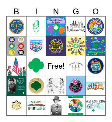 Girl Scout Traditions Bingo Card