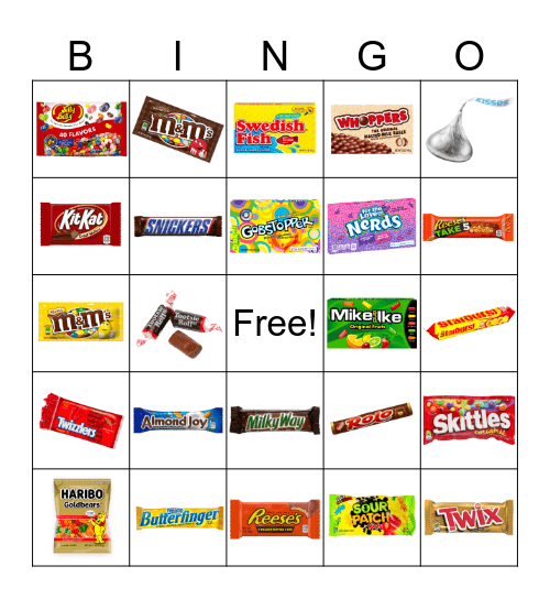 Candy Bingo Card