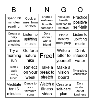 Thursday Bingo Card
