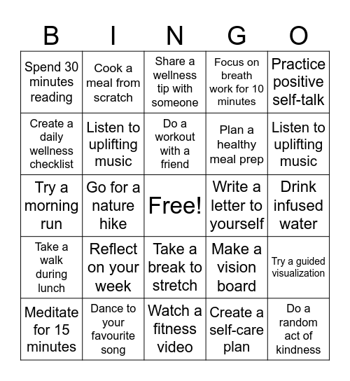 Thursday Bingo Card