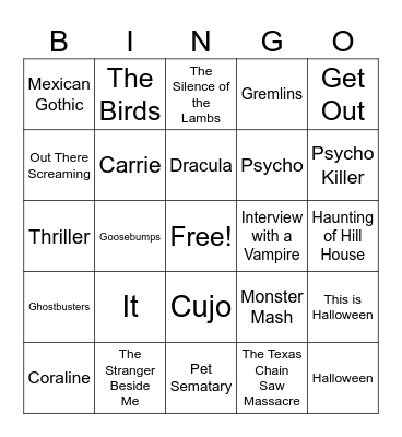Halloween Bingo Card