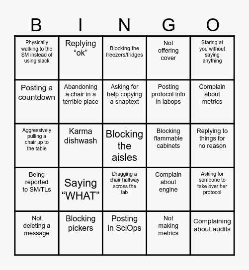 ECL Bingo Card