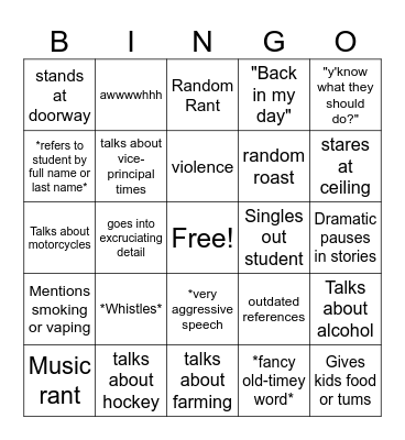 Heiseman Bingo Card