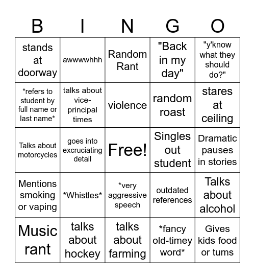 Heiseman Bingo Card