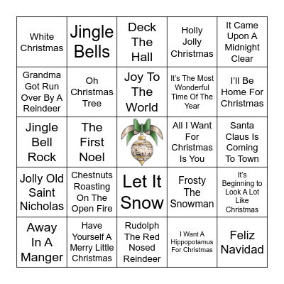 Christmas Music Bingo Card