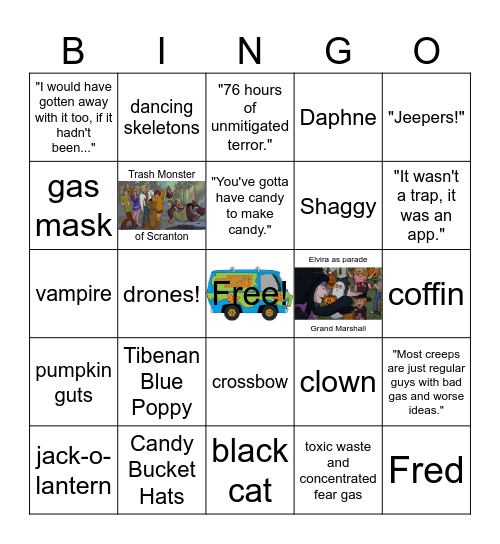 Happy Halloween, Scooby-Doo! Bingo Card