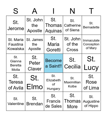 SAINT Bingo Card