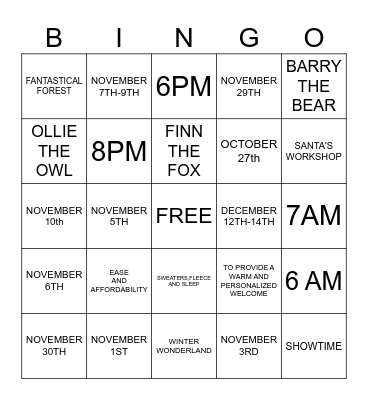 Q4 BINGO Card