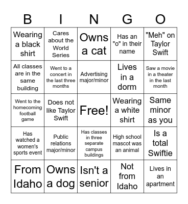 PRSSA BINGO Card
