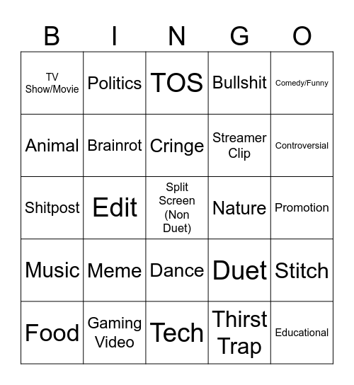 a Bingo Card