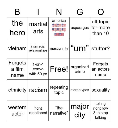 asian/asian american films bingo Card