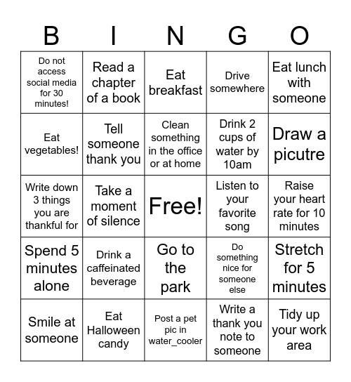 Bug Bash - 11/5 Bingo Card