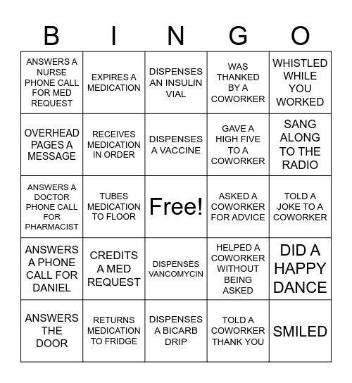 PHARMACY WEEK 2024 Bingo Card