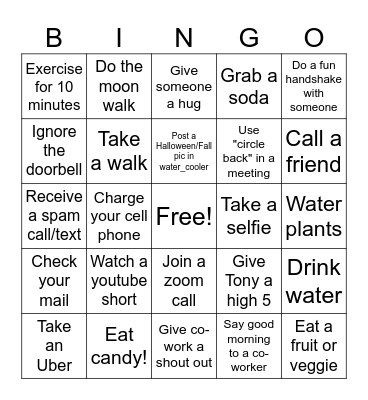 Bug Bash - 11/6 Bingo Card
